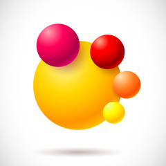 Infographics with group of flying balls