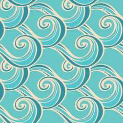 Fototapeta na wymiar Abstract seamless pattern with waves