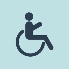 Icon of Patient Or Handicapped On Wheel Chair. EPS-10.