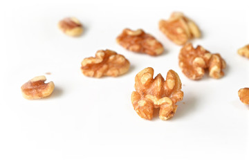Walnuts on white background, isolated