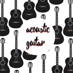 Fototapeta premium acoustic guitars on white background