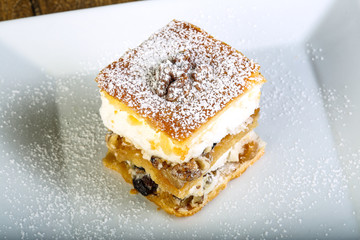 White cake with nuts