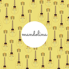 folk string instrument mandalina on a colored background