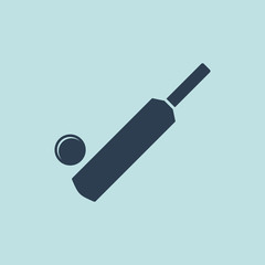 Icon of Cricket Bat & Ball. EPS-10.