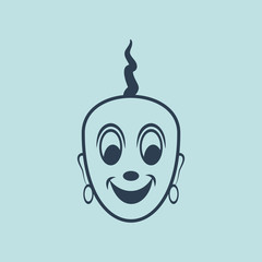 Icon of Happy Indian Pandit. EPS-10.