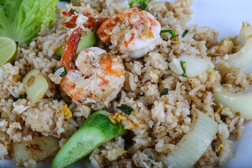 Fried rice with shrimps