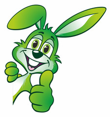 Green Easter Bunny Thumb up