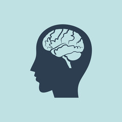 Icon Of Human Head & Brain. EPS 10