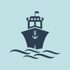 Icon Of Cruise Or Ship. EPS 10