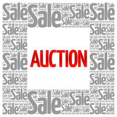 AUCTION words cloud, business concept background