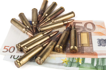 Bullets on Euro Banknotes