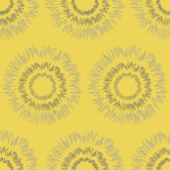 Seamless pattern of rounded shapes with fluctuating lines