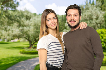 Cheerful young couple standing