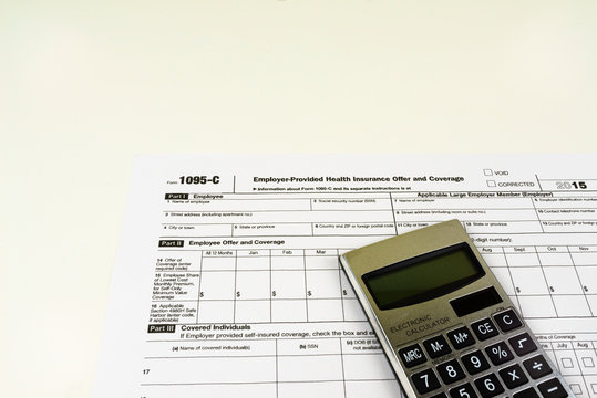 Tax Form 1095-C, Tax Form Details with Light Background