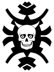 Hipster ornament with horned skull