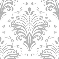 Floral ornament. Seamless abstract silver background with fine pattern