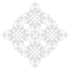 Oriental pattern with light silver arabesques and floral elements. Traditional classic ornament