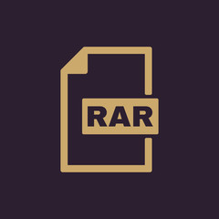 The RAR file icon. Archive and compressed symbol