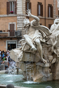 The Fountain of the Four Rivers - Piazza Navona, Rome, Italy