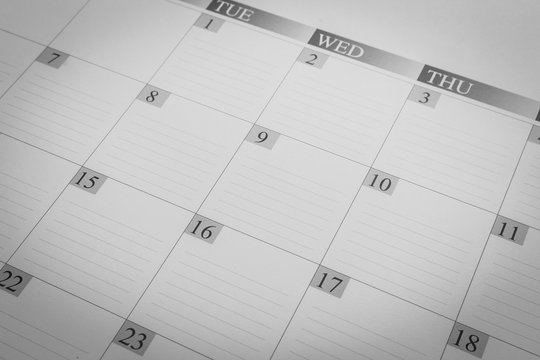 Dates on calendar page