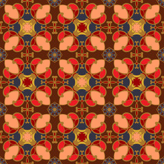 Vector bright seamless pattern in ethnic style.