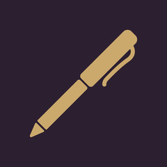 The pen and ballpoint icon. Writing symbol. Flat