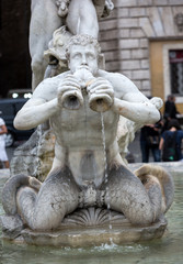 Fototapeta na wymiar Fontana del Moro (Moor Fountain) in Piazza Navona. Rome, Italy
