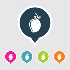 Very Useful Editable Mango Icon on Different Colored Pointer Shape. Eps-10.