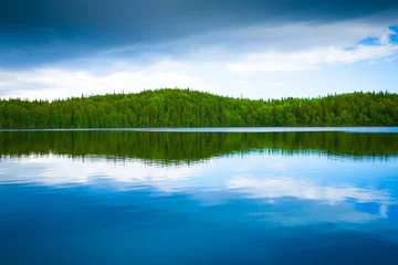 Schilderijen op glas Solovki.  landscape blue lake day © erainbow