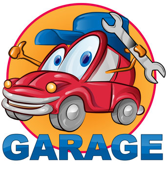  car garage symbol cartoon