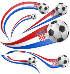 croatia flag set with soccer ball