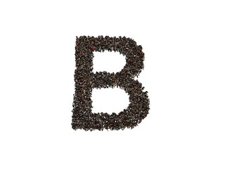 3d characters forming the letter B