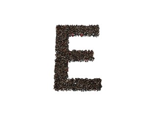 3d characters forming the letter E