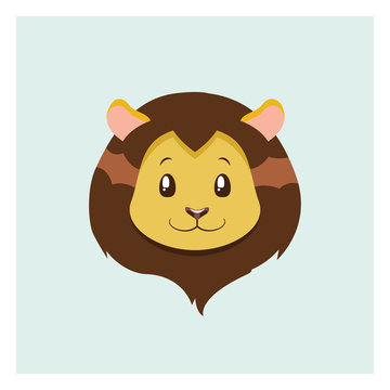 Stylized lion head illustration