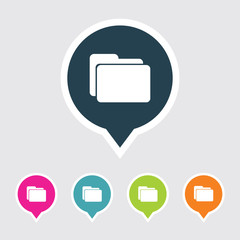 Icon of Computer Folder & Document in Multi Color Circle & Square Shape. Eps-10.