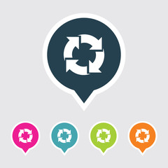 Obraz premium Icon of Recycle Or Recycle in Multi Color Circle & Square Shape. Eps-10.