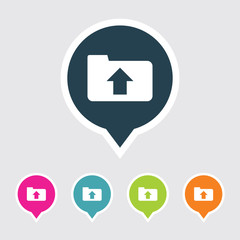 Icon of Upload in Multi Color Circle & Square Shape. Eps-10.