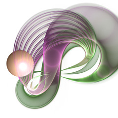 Light fractal infinity symbol, digital artwork for creative graphic design