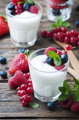 Healthy yougurt with mix of berry