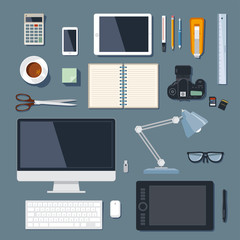 Modern and traditional office supplies