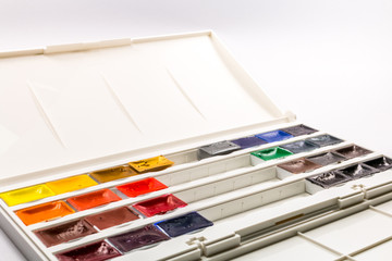 Obraz premium Paint brushes, colors and pallet