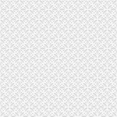 Seamless white 3D pattern, arabic motif,  east ornament, indian ornament, vector. Endless texture can be used for wallpaper, pattern fills, web page  background,surface textures.