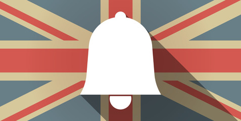 Long shadow UK flag icon with a bell