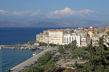 Fototapeta na wymiar Old port Corfu town Greece