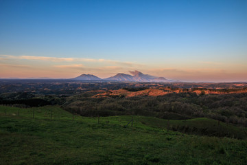 阿蘇山の朝焼け