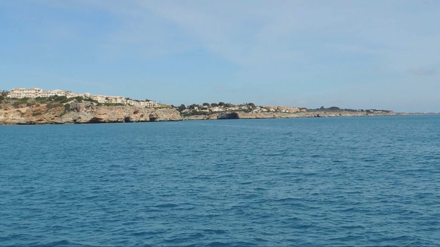 Entering Portocristo Bay By Boat, Majorca Island, Spain