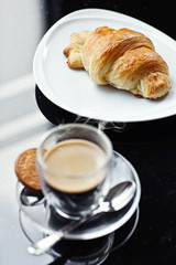 Croissant and Coffee. French Breakfast