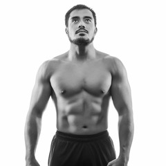 Fototapeta premium Man with perfect muscular upper body