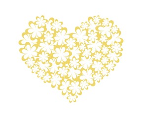 Lovely Yellow Flowers in A Heart Shape