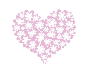 Lovely Pink Flowers in A Heart Shape